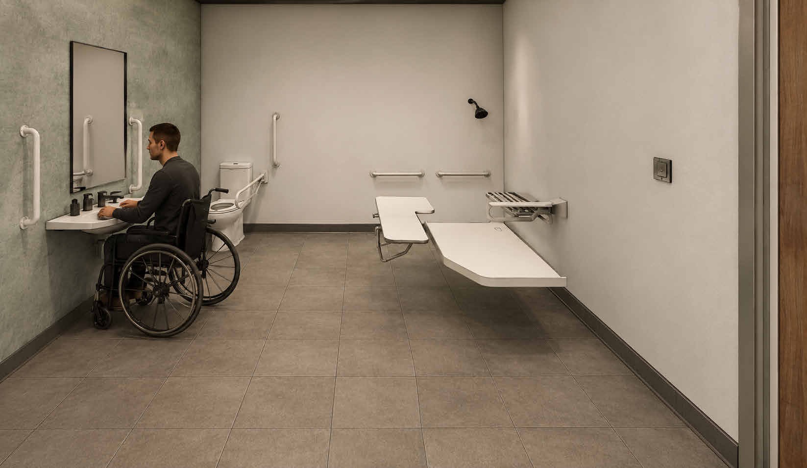 Accessible bathroom concept — concept rendering