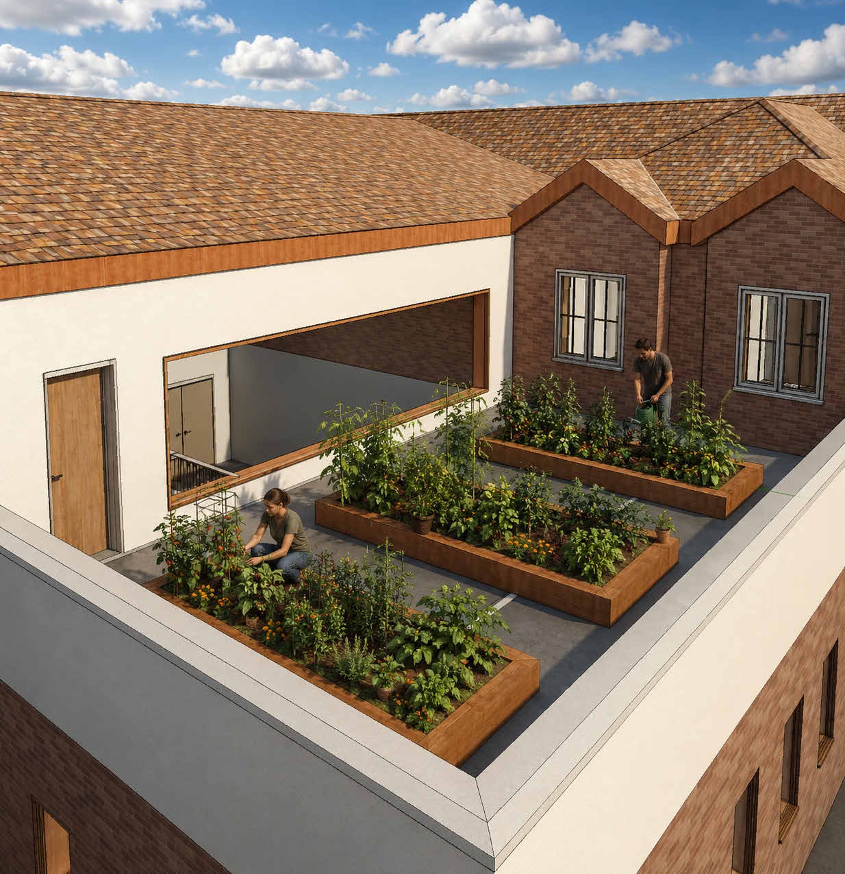 Roof garden — concept rendering